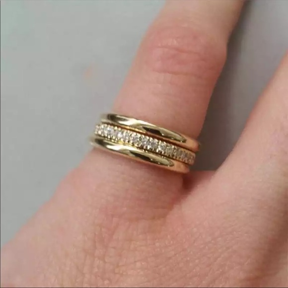 NEW Yellow Gold Plated Wedding Diamond Ring - Picture 2 of 3